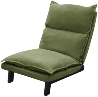 ML-DESIGN Loungesessel Bodenstuhl Bodensessel gepolstert mit Verstellbarer Rückenlehne, Sessel grün aus Leinen mit stabilem Stahlgestell Boden Relaxsessel