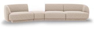 Micadoni Modulares Sofa Miley 4-Sitzer Links Chenille Beige