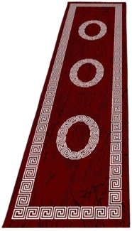 Villa Möbel Designteppich Pluiva, Höhe: 6 mm, Modern Kurzflor Teppich Wohnzimmer Mäander Design Rot Pflegeleicht