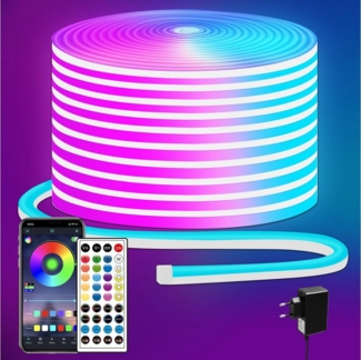 BlingBin LED Stripe LED Neon Led Strip RGB Streifen mit Fernbedienung/APP Steuerung, 900-flammig, LED Band Außen Innen Musik Sync DIY für Zimmer Raum Wand Gaming