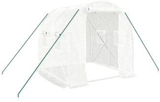 vidaXL Gewächshaus mit Stahlrahmen Weiß 4 m² 2x2x2 m 364075