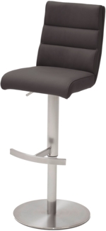 Barstuhl Giulia II - Leder Anthrazit - Edelstahl