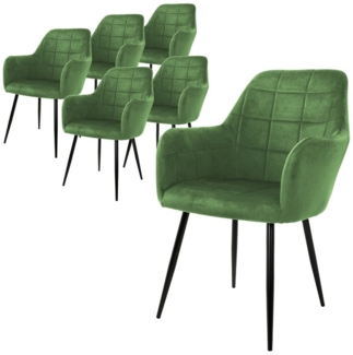 ML-DESIGN Stuhl Esszimmerstuhl ergonomisch & gepolstert, Esstischstuhl mit Rückenlehne (6 St), Wohnzimmerstuhl Salbei Samtbezug Küchenstuhl Polsterstuhl