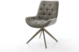 Drehstuhl Taimi-Flex Bouclé Soft Schlamm Kreuzgestell breit Effektfinish Titan 360° drehbar Wippfunktion