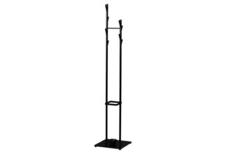 M2 Kollektion Garderobenständer VIKTOR, Schwarz, Metall, 1 Kleiderstange, 8 Haken, mit Schirmhalter, B 35 x H 170 x T 35 cm
