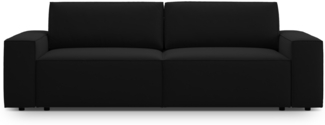 Micadoni Schlafsofa Jodie 3-Sitzer Samtstoff Schwarz