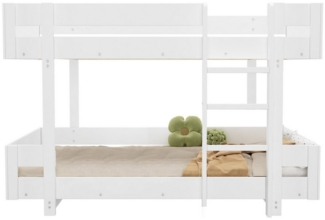 HAUSS SPOLE Etagenbett 90x200 cm, mit Treppe, Verstärktes Geländer, ohne Matratze, Weiß