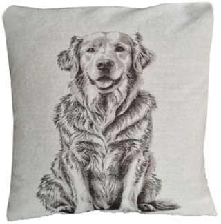 sander table + home Kissenhülle XL Kissenhülle " Sunny " Retriever Hund 60 x 60 cm creme, (1 Stück)