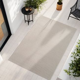 Teppium Teppich Skandinavischer 3D-Teppich, Rechteckig, Höhe: 5 mm, Indoor Outdoor Teppich Wetterfest 3D Optik Wohnzimmer Küchen Terrasse