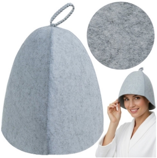 ISO TRADE Saunatuch Saunahut Filz-Kopfbedeckung, Naturfilz (Spar-Set, 1-St), flexible Fasern passen sich jeder Kopfform an
