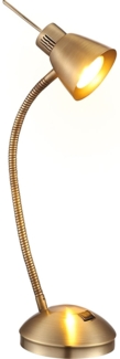 LED Tischleuchte, Metall altmessing, flexibel, H 44 cm