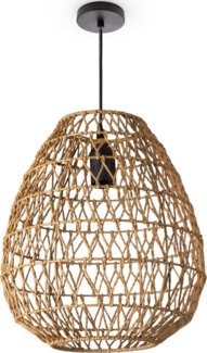 Paco Home Pendelleuchte KAGEEG, ohne Leuchtmittel, Korb Hängeleuchte Rattan Optik Boho Esszimmerlampe E27 Skandi