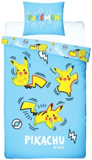 POKÉMON Bettwäsche Pokemon Pikachu Mikrofaser Bettwäsche 2 tlg Set, 2 teilig, 135-140 x 200 Deckenbezug 63x63cm Kissenbezug