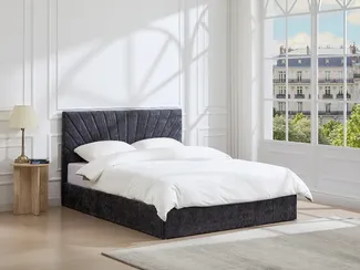 Vente-unique - RIBIOLA Bett Stoff Grau - B 213 cm x H 110 cm x L 168 cm