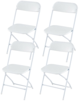 KOMFOTTEU Klappstuhl (4er Set), aus Metall bis 350kg belastbar