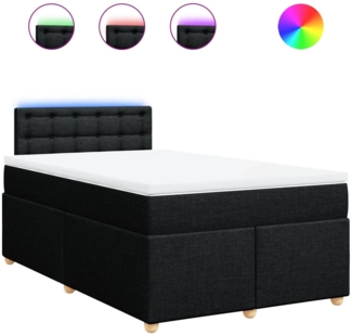 vidaXL Boxspringbett mit Matratze Schwarz 120x190 cm Stoff 3288935