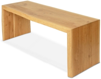Massivholz Bank mit Baumkante - Eiche - 120 x 40 x 45cm