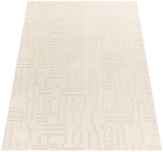 KADIMA DESIGN Teppich waschbar Struktur Wohnzimmer schmutzabweisend Teppich Kurzflor, Läufer, Höhe: 16 mm, Florhöhe: 12 mm, 100% Polyester, Läufer, 80x150 cm, Creme