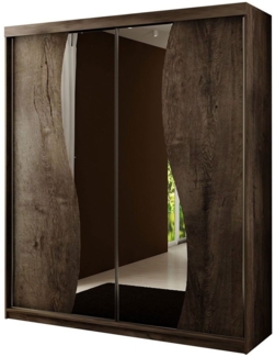 Kleiderschrank Toplo 8/150, ohne Beleuchtung, Farbe: Esche Dunkel