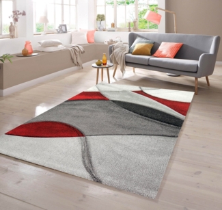 TeppichHome24 Teppich Teppich modern abstrakt in rot grau schwarz, rechteckig