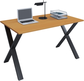 VCM Schreibtisch Lona 914671 Schwarz / Buche H. 76 x B. 140 x T. 50 cm