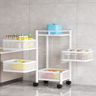 GarveeMore Küchenregal Universall multifunktionales Regal Küchenrollwagen, Obstkorb Aufbewahrungsbehälter für Küche,Badezimmer