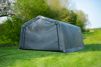 Shelter Logic Foliengarage, Weidezelt "In-A-Box", 370x490 cm, grau, 18,13 m²