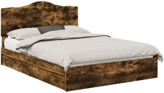 vidaXL Aufbewahrungsbett Geräucherte Eiche 140 x 200 cm Holzwerkstoff 3413503