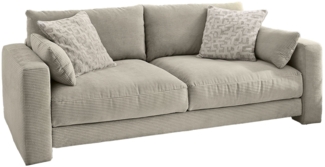 Big Sofa Malta / Miley , Polyester, Stoff , Beige, Grau , 241 x 91 x 122 cm