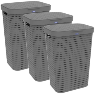 ROTHO Wäschekorb Wäschekorb Set Wäschesammler 55l COUNTRY (Wäschesammlerset, 2er-Set), Luftzirkulation innerhalb der Wäschebox