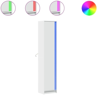 vidaXL Highboard mit LED-Beleuchtung Weiß 41,5x32,5x200 cm 3307898