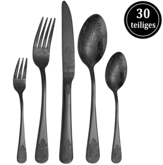 Auledio Besteck-Set 30-teiliges Besteckset, 6 Personen Edelstahl-Besteckset, (30-tlg), 6 Personen, Besteck-set geeignet für Familie, Restaurant und Partys