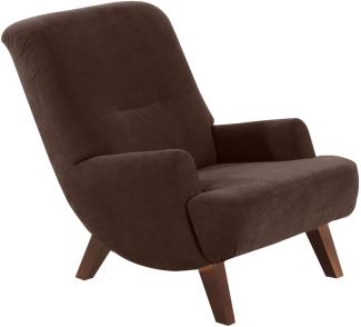 Sessel Kajsa Bezug Veloursstoff Buche nussbaum dunkel / braun 21322