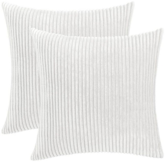 OKWISH Kissenbezüge 2er Set Kordsamt gestreiftes Kissenhülle Dekokissen, (2 Stück), 45x45 cm Sofakissen Couchkissen Bezug Sofa Schlafzimmer Reißverschluss