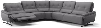 Sofanella Wohnlandschaft PERLO Ledercouch Ecksofa Eckcouch in Grau S: 270 x 270 Breite