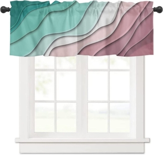 BYSURE Scheibengardine, Stangendurchzug, Ocean Wave Kurze Fenster Volants