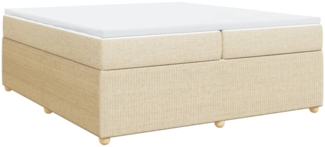 vidaXL Boxspringbett mit Matratze Creme 200x200 cm Stoff 3285600