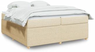 vidaXL Boxspringbett mit Matratze Creme 200x200 cm Stoff 3285600