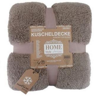 Teddy Kuscheldecke 150 x 200 cm | warme Wohndecke in Kunstfell-Optik | flauschige Mikrofaser Decke [Kaffeebraun]