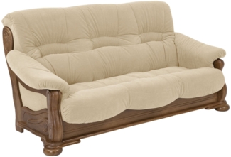 Sofa 3-Sitzer Katlin Bezug Flockstoff Eiche rustikal P43 / sand 22761