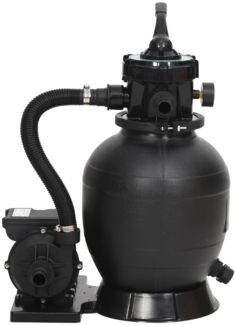 vidaXL Pool-Sandfilter mit 6-Wege-Ventil Schwarz 93395