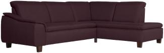 Ecksofa mit Ottomane links Katti Bezug Flachgewebe Buche nussbaum dunkel / burgund 22902