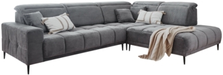 Ecksofa Luan / Livorno, Stoff, Grau, 317 x 107 x 230 cm