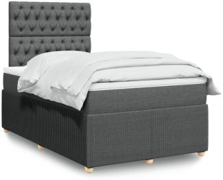 vidaXL Boxspringbett mit Matratze Dunkelgrau 120x200 cm Stoff 3294331