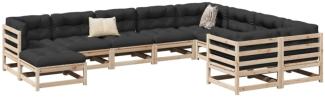 vidaXL 10-tlg. Garten-Sofagarnitur Massivholz Kiefer 3299636