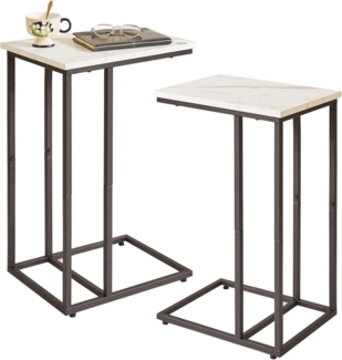Beistelltisch Set C-Form Marmor Holz Metall YD-TM051B-2