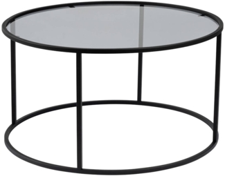 Dmora Wohnzimmertisch Geralt, Niedriger Wohnzimmertisch, Kaffeeregal, Couchtisch für Sofa, 80x80 h43 cm, Schwarz und Grau