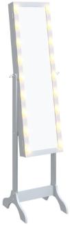 vidaXL Standspiegel mit LED Weiß 34x37x146 cm 351766