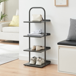 Schuhregal Poytya Stahl 96 x 34 x 32 cm Anthrazit [en. casa]