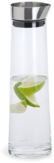 Blomus Wasserkaraffe Acqua, Karaffe, Glaskaraffe, Glas, Edelstahl Deckel, 1 Liter, 63436